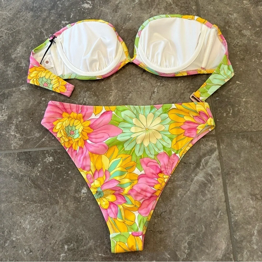 Wild Fable Floral Strapless Bikini Set size 34C | S